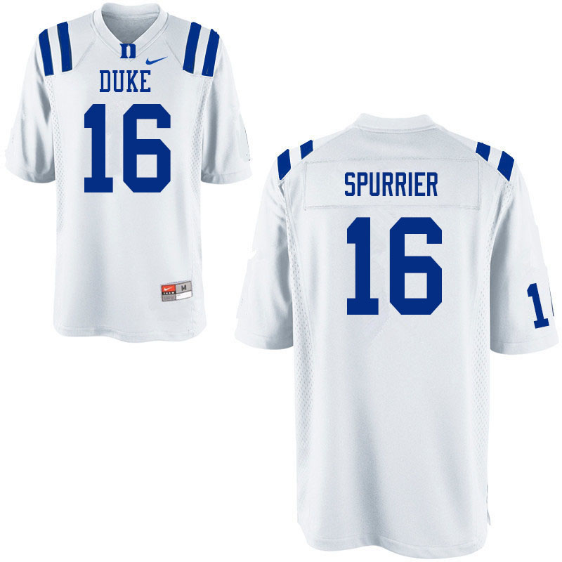 Men #16 Gavin Spurrier Duke White Devils College Football Jerseys Sale-White